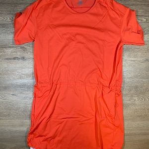 Salomon Outlife T Shirt Dress W/ Pockets Women’s Size M Color Hot Coral NWT